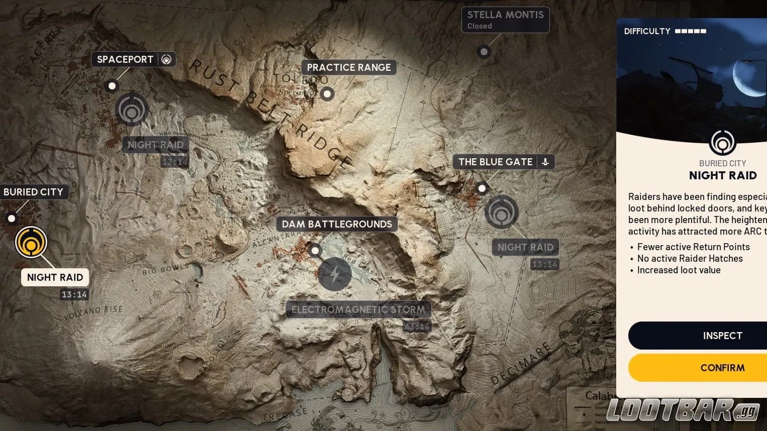 Map conditions in Arc Raiders.