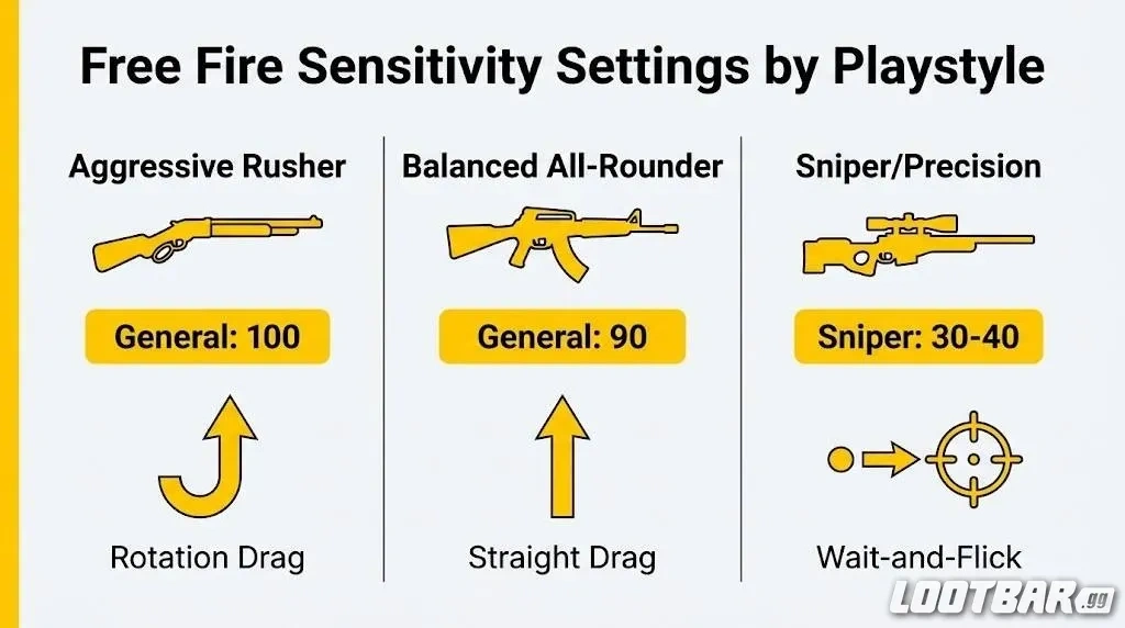 Free Fire Sensitivity Settings by Playstyle