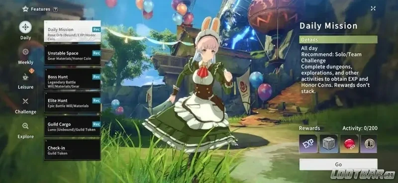 Blue Protocol Star Resonance Daily Missions