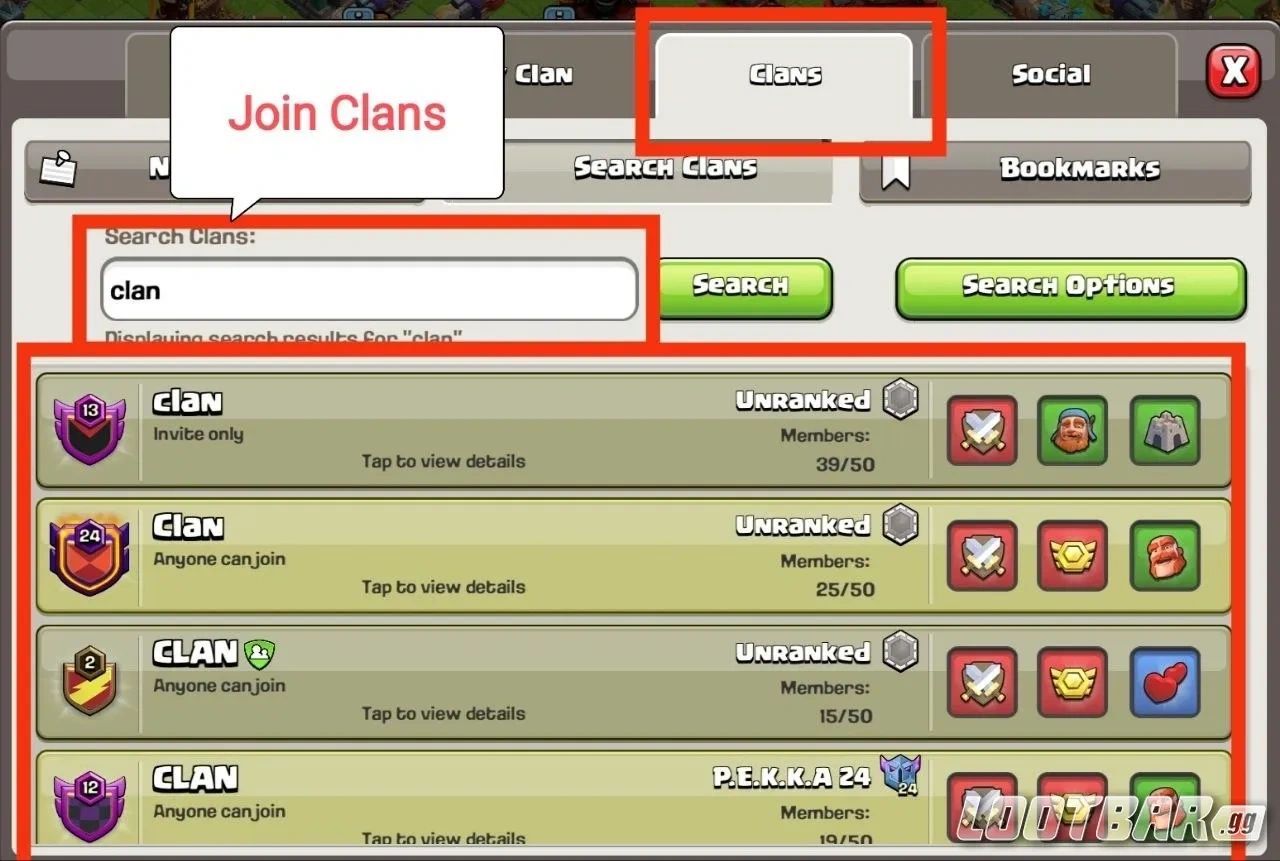 Joining Clans