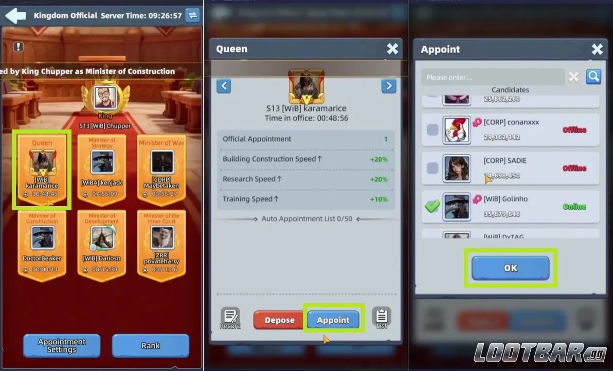 Ручное назначение Queen и её бонусы в Last Asylum: Plague