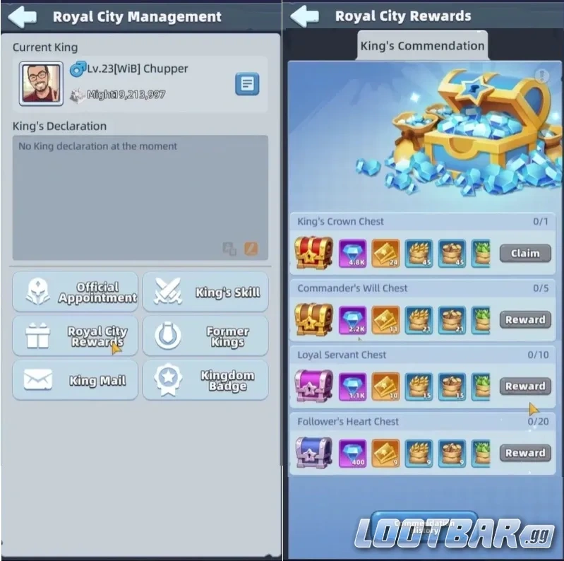 Royal City rewards и сундуки короля в Last Asylum: Plague