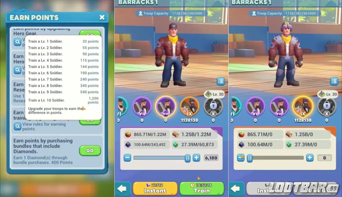 Тренировка войск в Tiles Survive во время недельного события