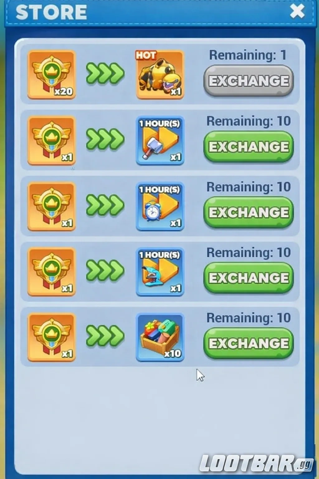 Магазин события Турбо-Черепаха в Tiles Survive с наградами за очки