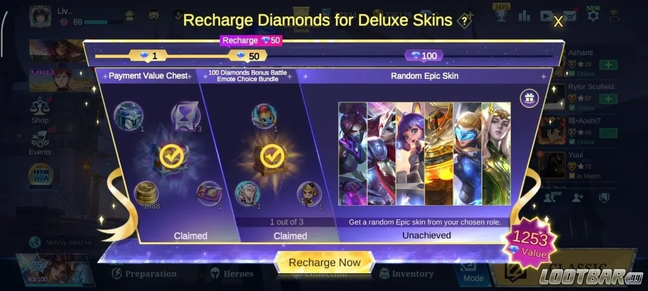 Seasonal First top up Reward-Recharge-Timing-Trick