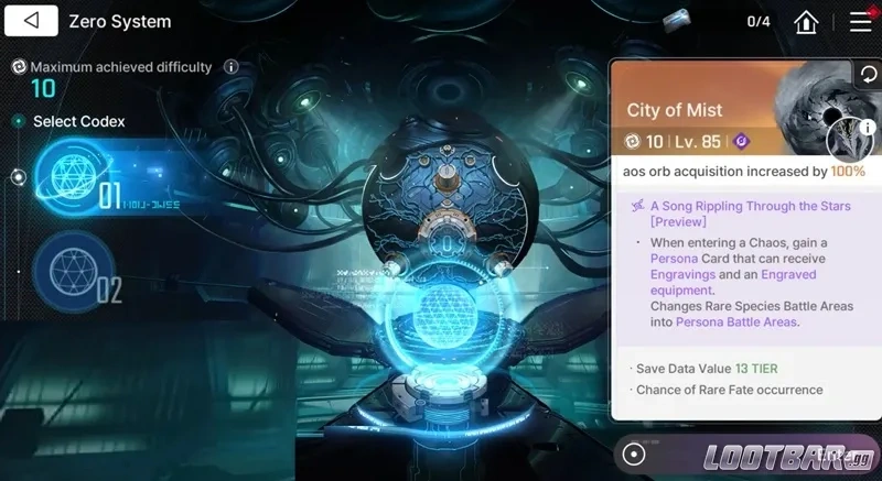 Chaos Zero Nightmare Zero System