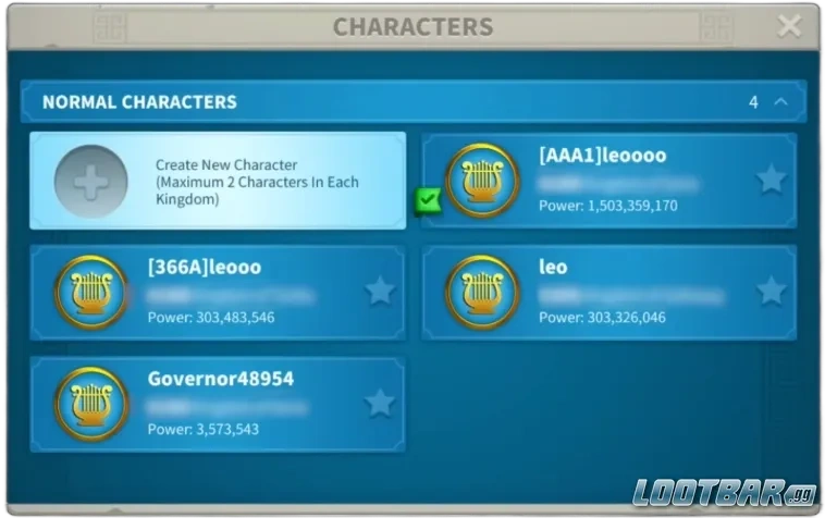 Character Section