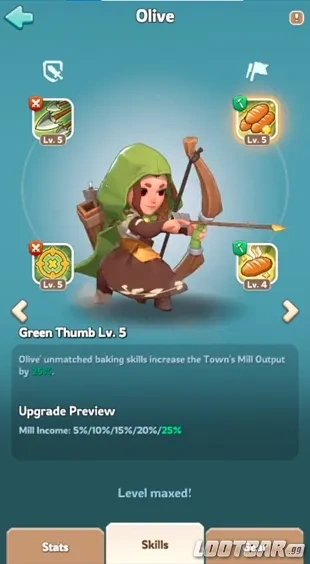 blue heroes olive skill