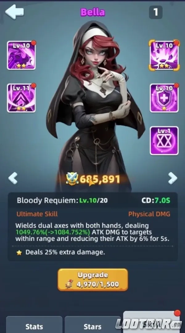 Bella как доступный танк через магазин альянса в Last Asylum: Plague