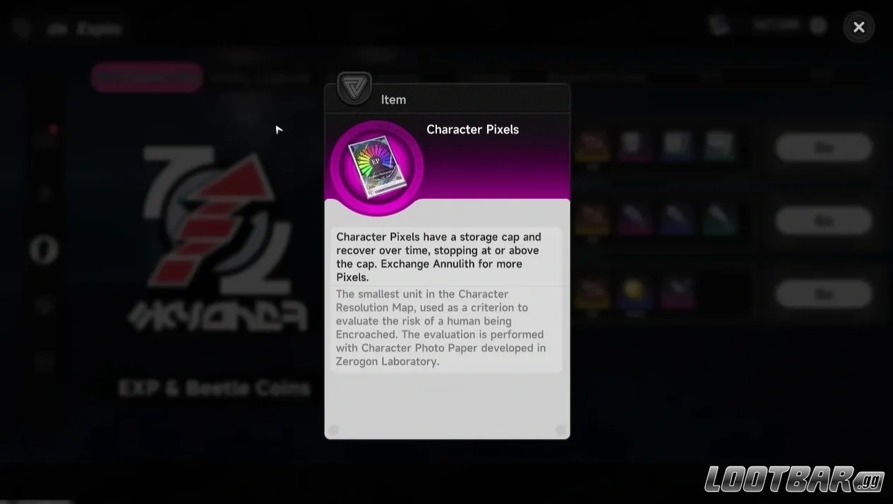 Character Pixels в Neverness to Everness используются для фарма опыта и материалов персонажей