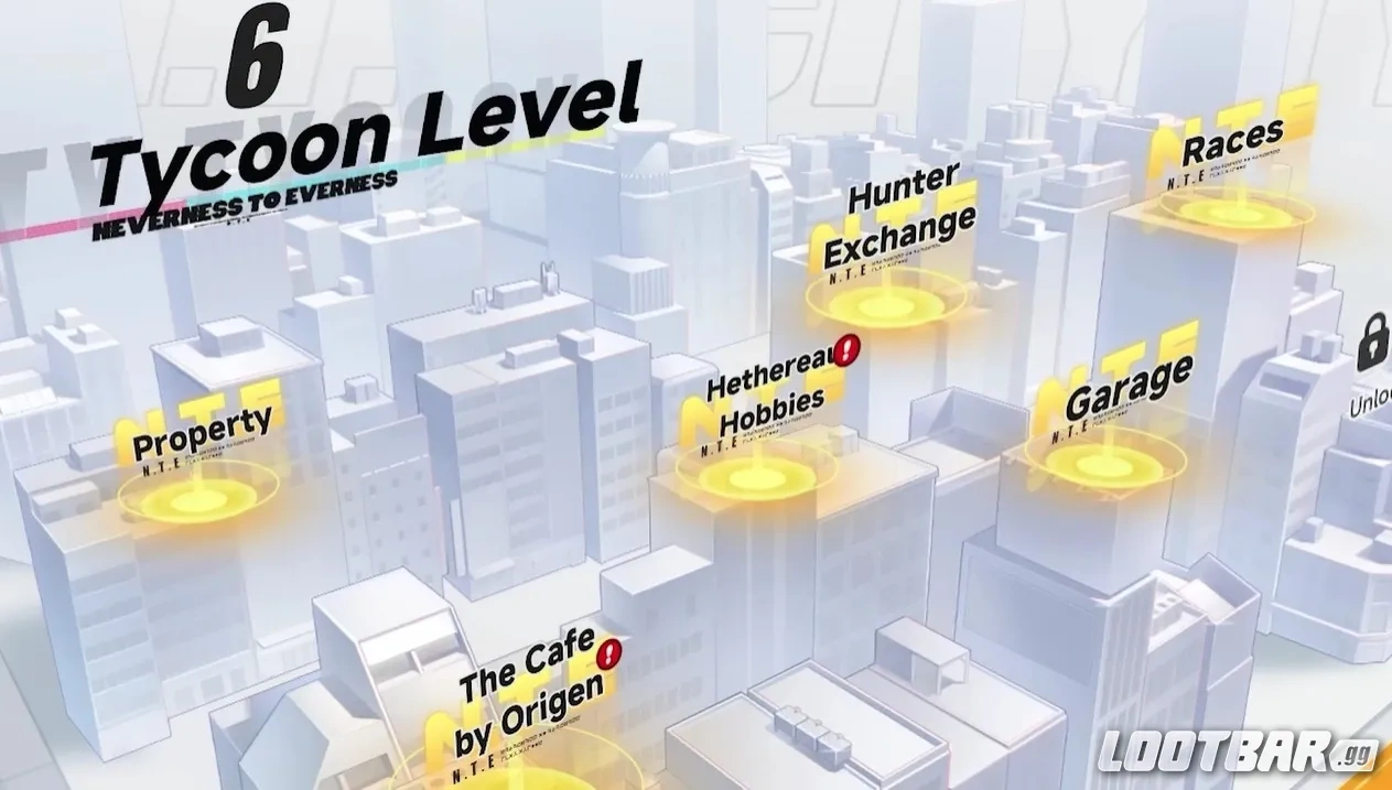 City Tycoon в Neverness to Everness отвечает за городской прогресс и заработок Fons