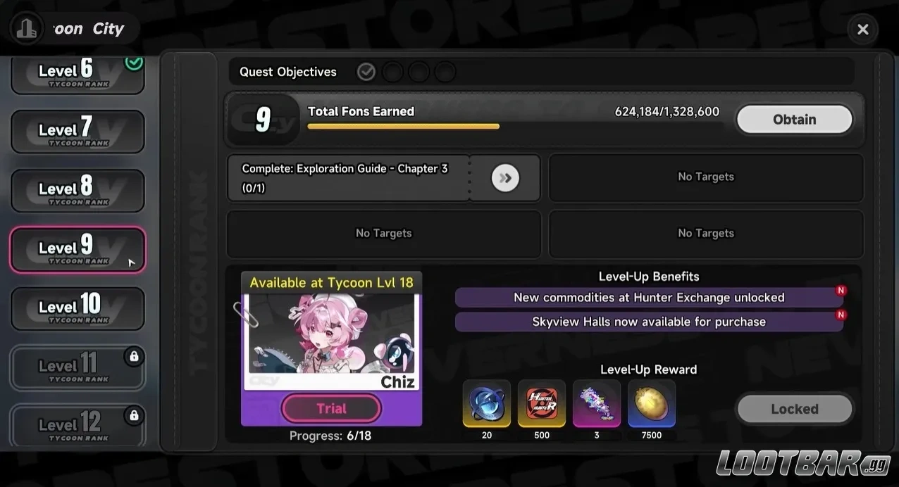 Бесплатная Chiz за развитие City Tycoon в Neverness to Everness