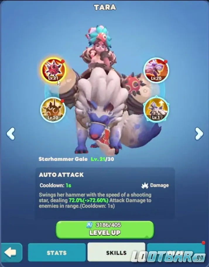 Тара в Tiles Survive: защитный щит против взрывного урона