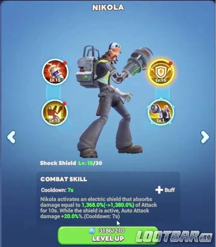 Никола в Tiles Survive: дополнительный щит и высокая выживаемость