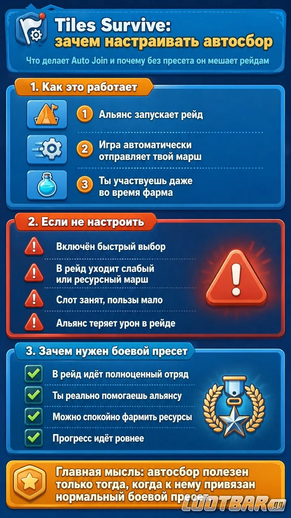 Tiles Survive: зачем настраивать автосбор