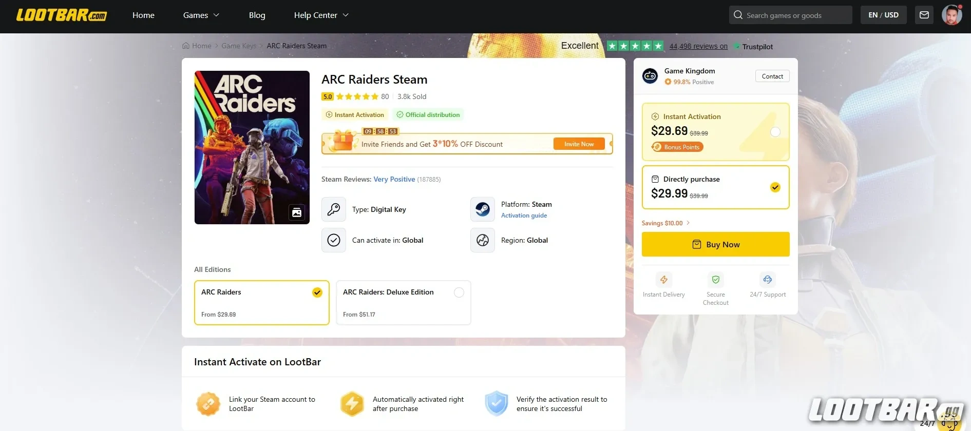 Arc Raiders Steam Key Lootbar