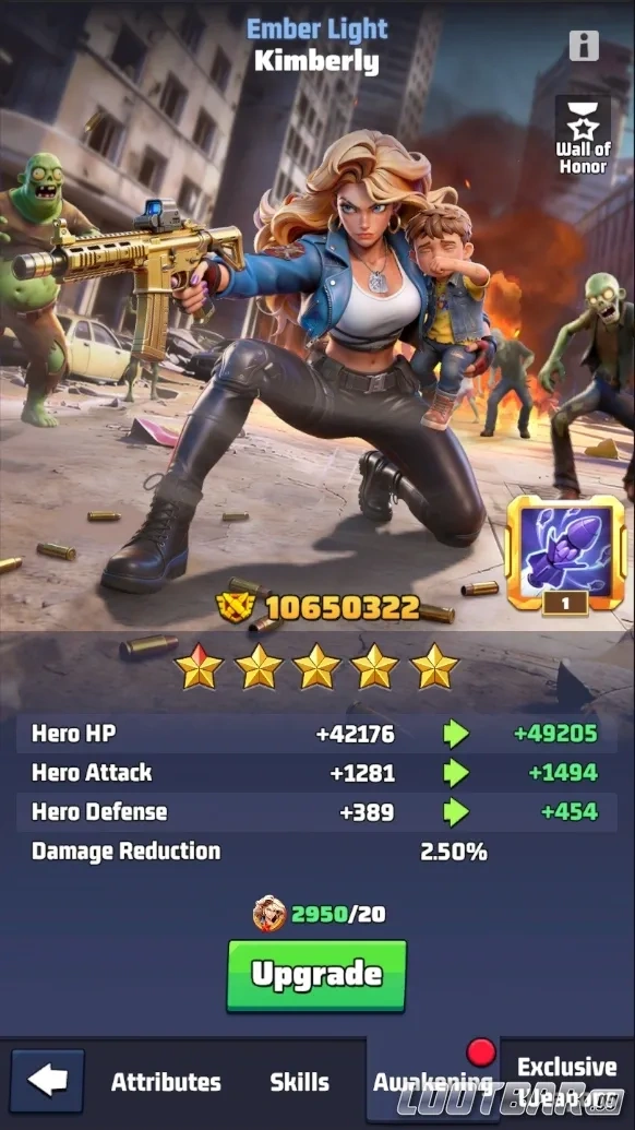 Last War Kimberly Awakening stat increase screen Season 6