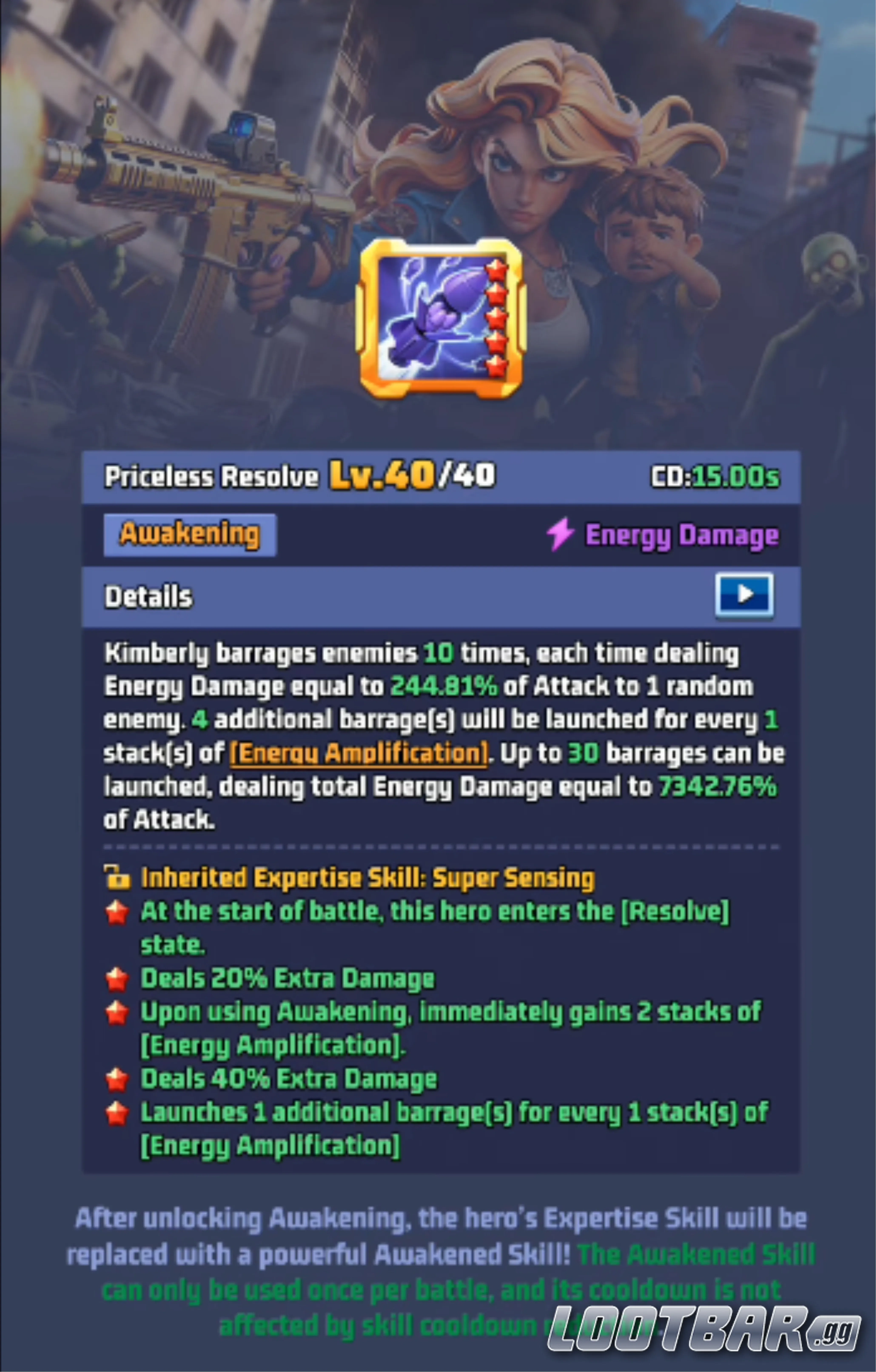 Kimberly's Awakening Skill: Priceless Resolve