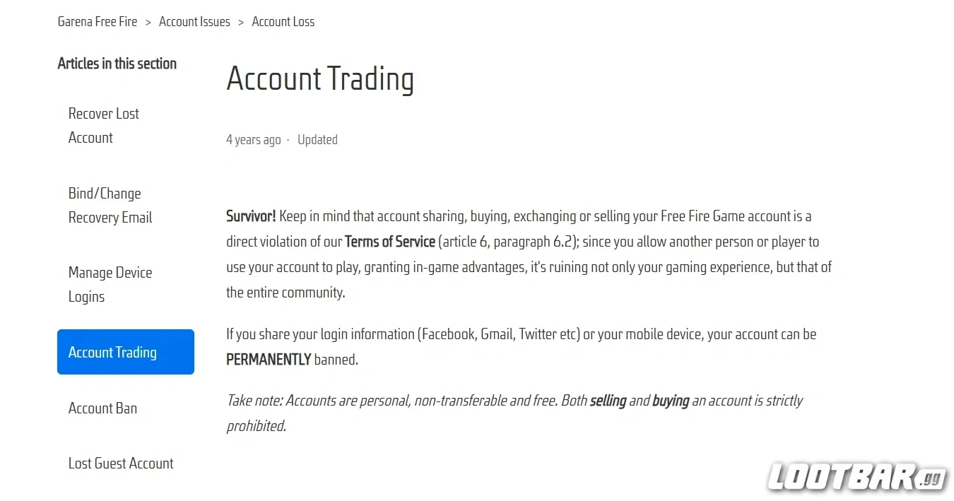 What Garena's Rules Actually Say About Buying a Free Fire Account?