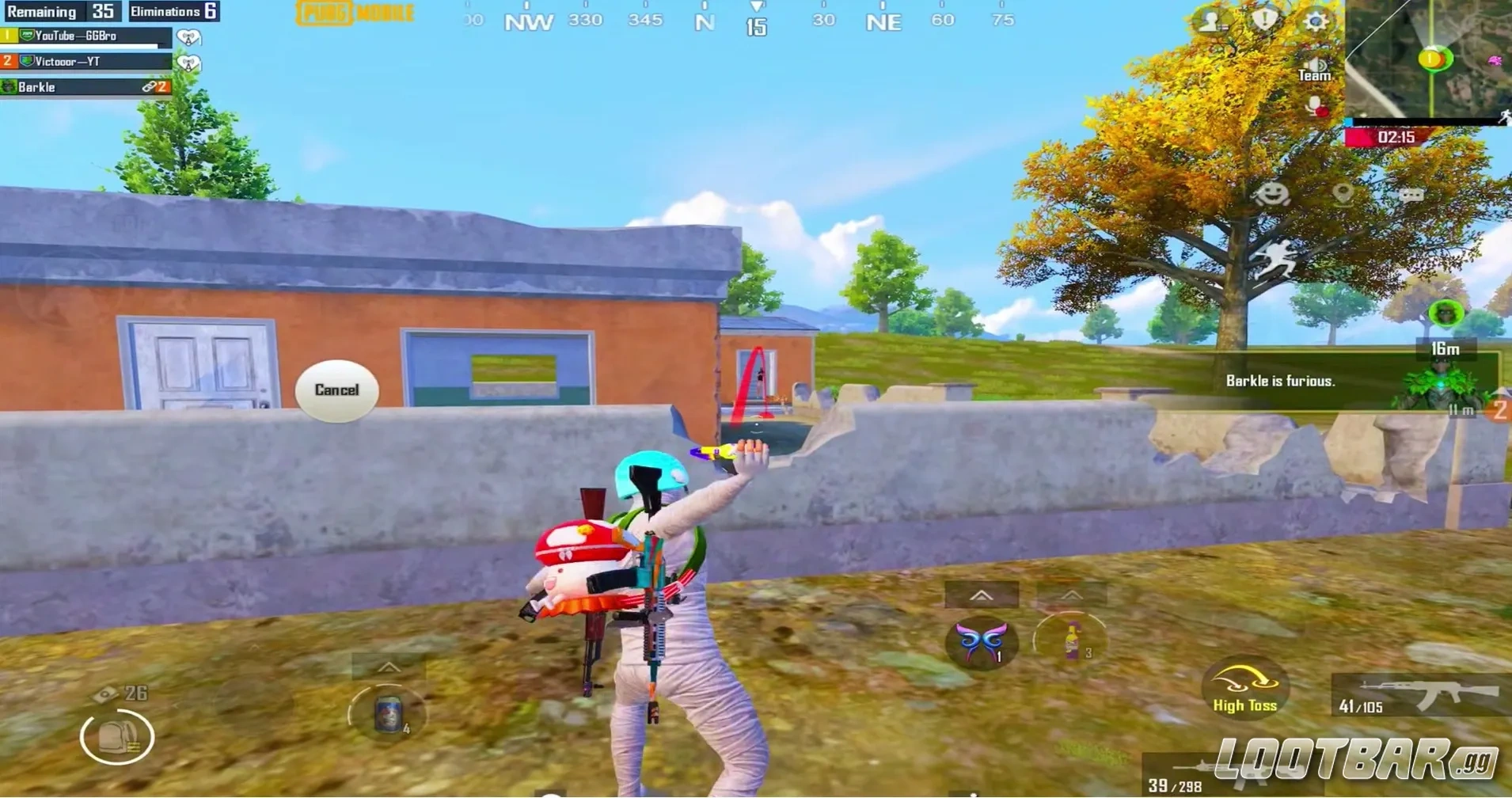 Ловушка молотовым и гранатой для врага в маленькой комнате PUBG Mobile