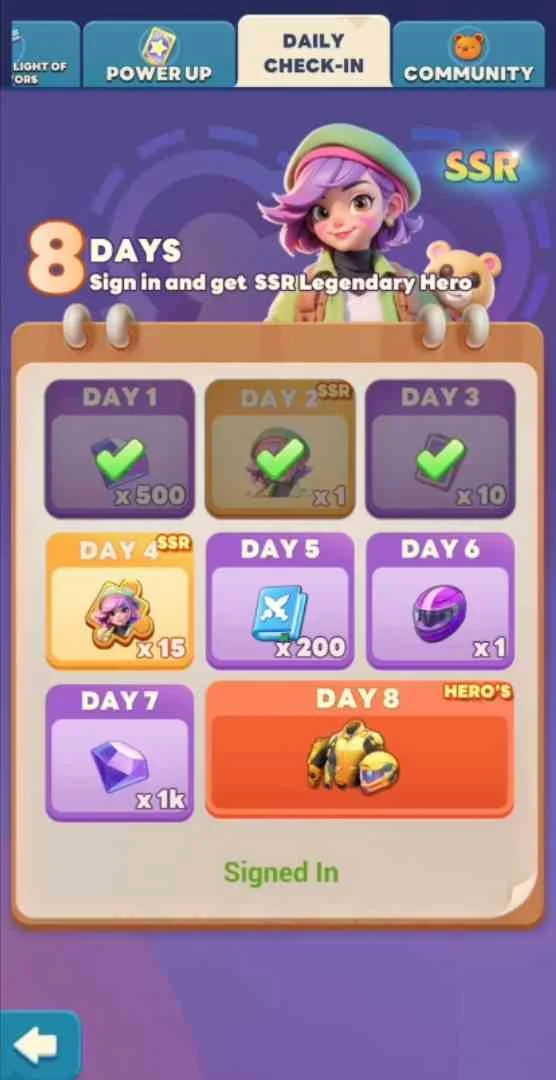 daily login and sign-in rewards