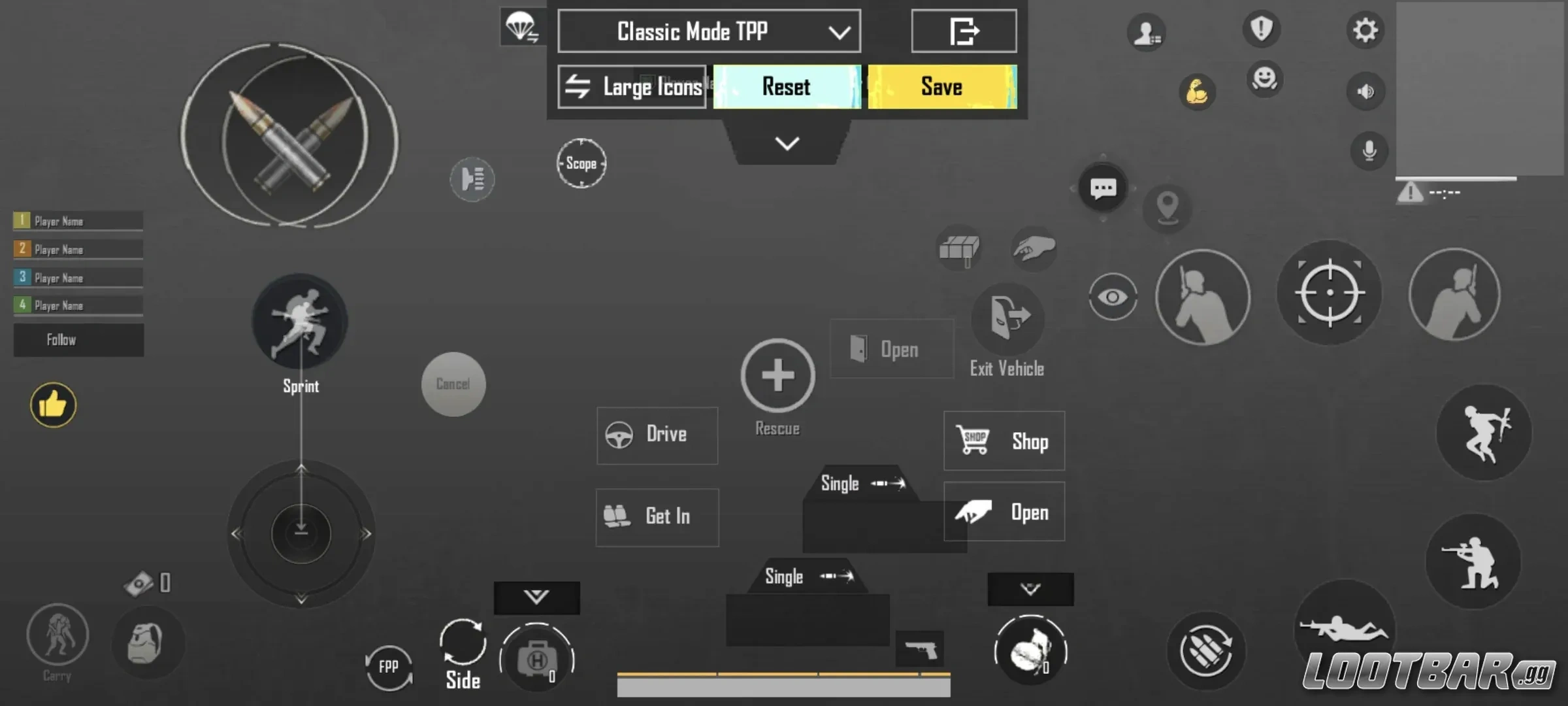 3 finger layout PUBG Mobile