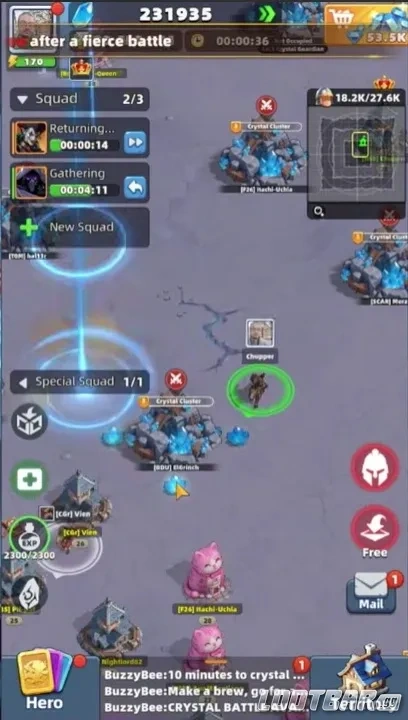 F2P стратегия Crystal Cluster в Last Asylum Plague с телепортом сбором кристаллов и убийством крыс