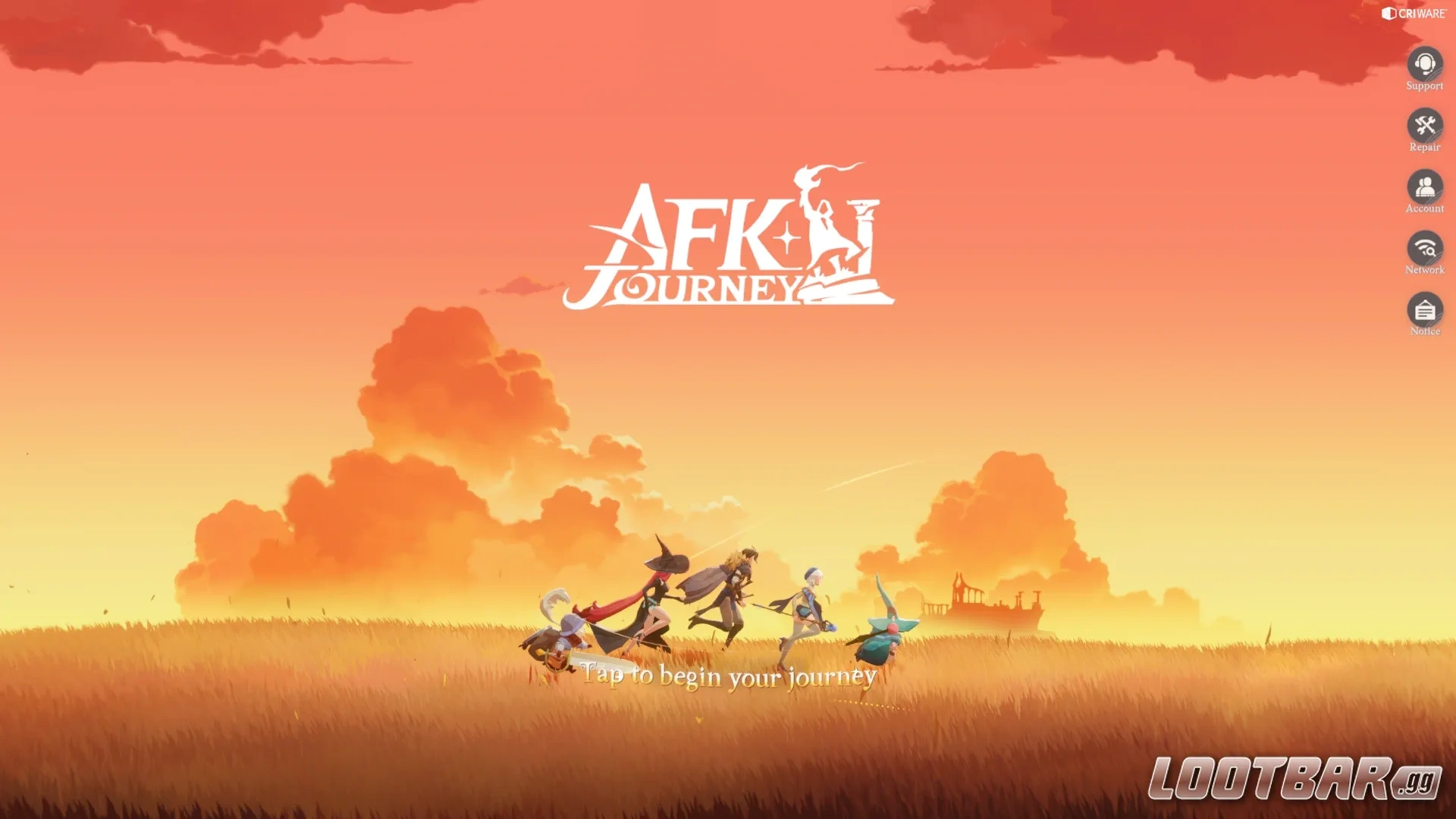 afk journey beginner guide login screen