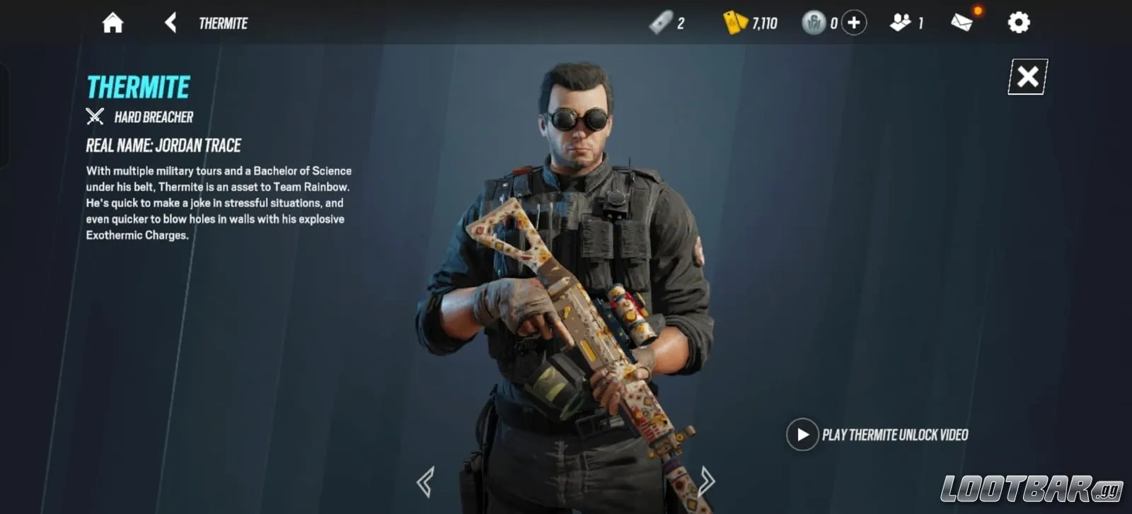 Operator Thermite in Rainbow Six Mobile