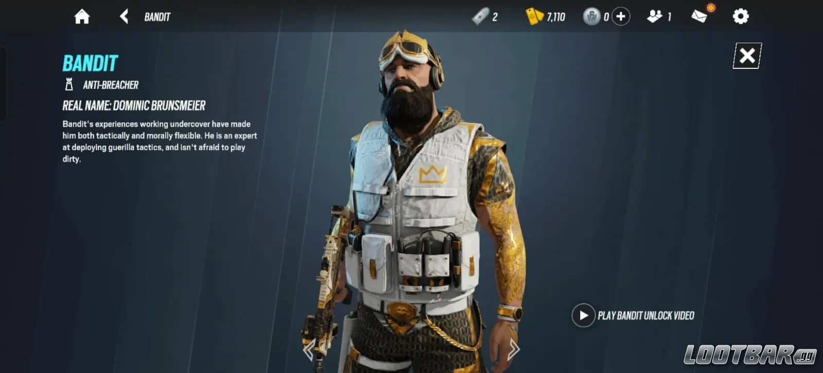 Operator Bandit in Rainbow Six Mobile