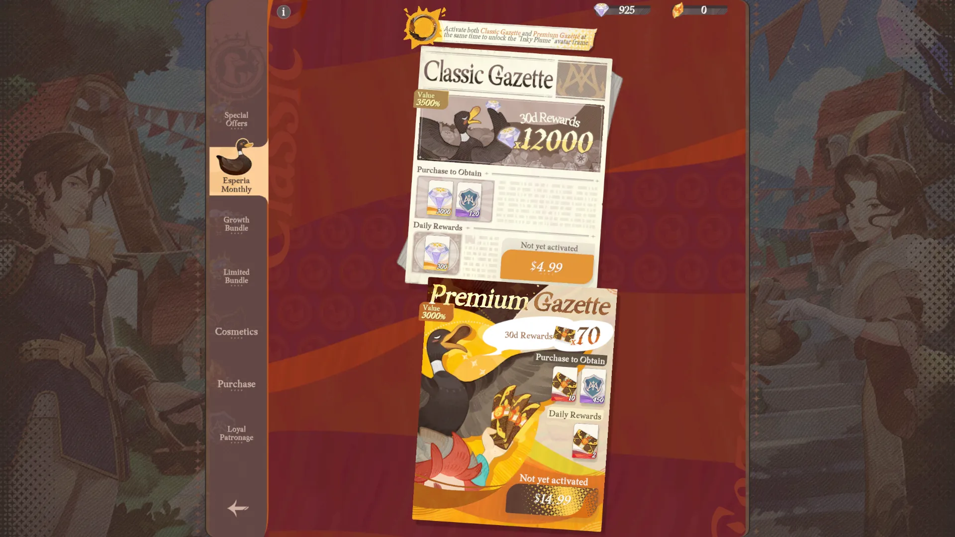 Classic and Premium Gazette