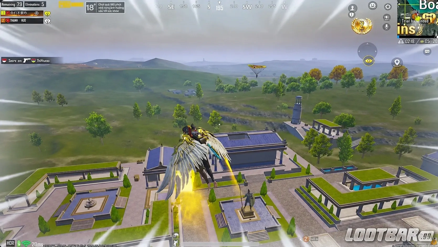 Крылья Икара в PUBG Mobile 4.4: взлёт, планирование и смена позиции