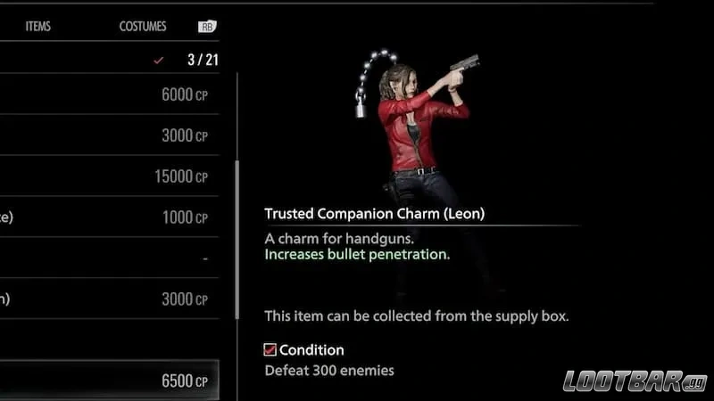 The trusted companion charm in Resident Evil Requiem