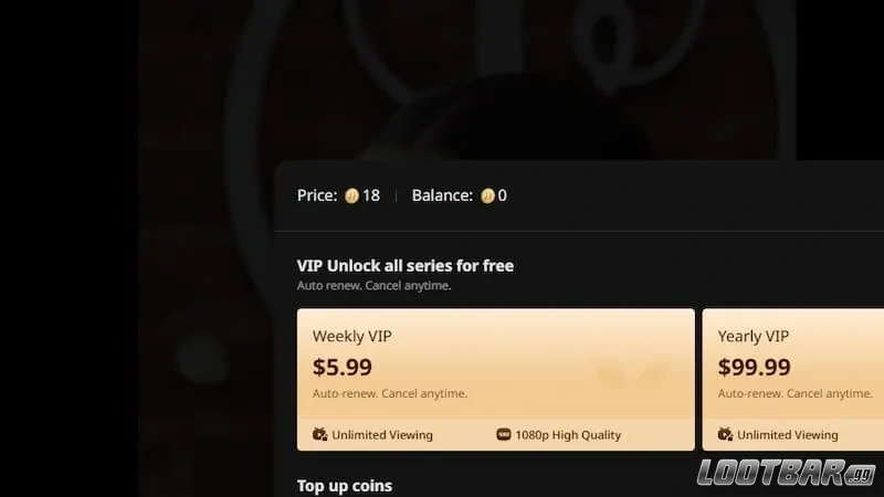 Trying to buy ReelShort episode with coins