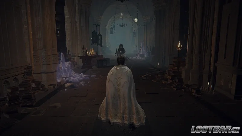 A magic Scholar standing in the hallway.