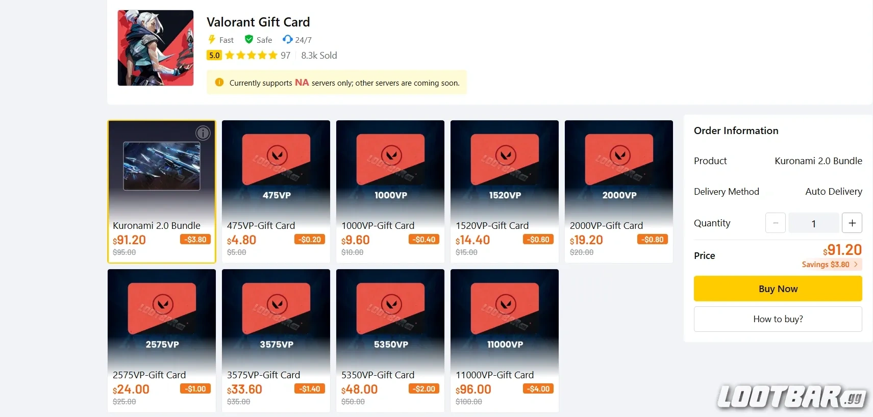 Valorant Gift Card on LootBar