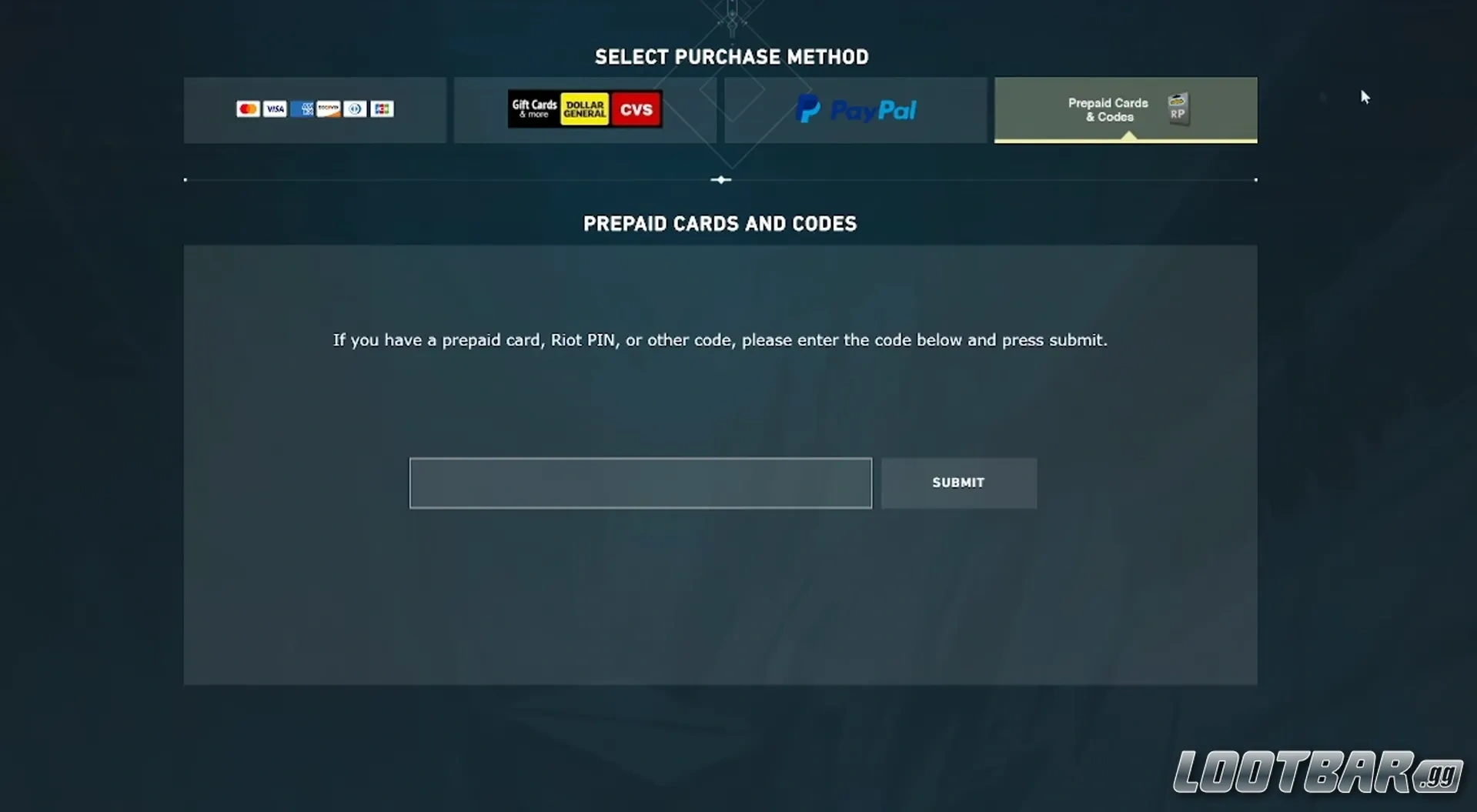 Redeem the Gift Card in Valorant