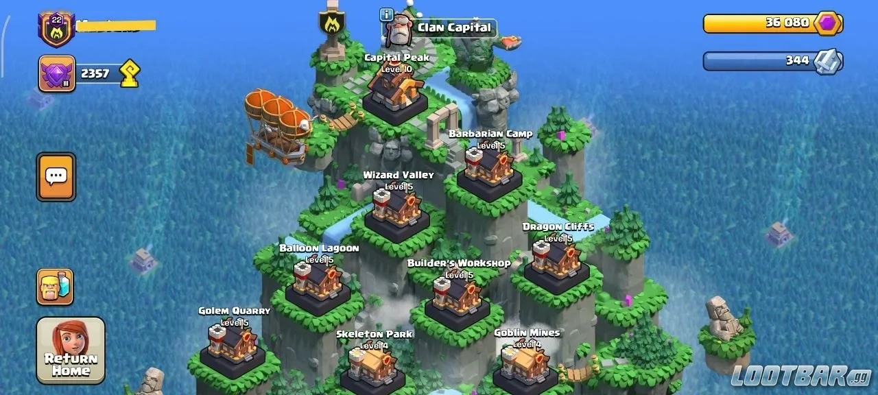 Clash of Clans Capital all Districts