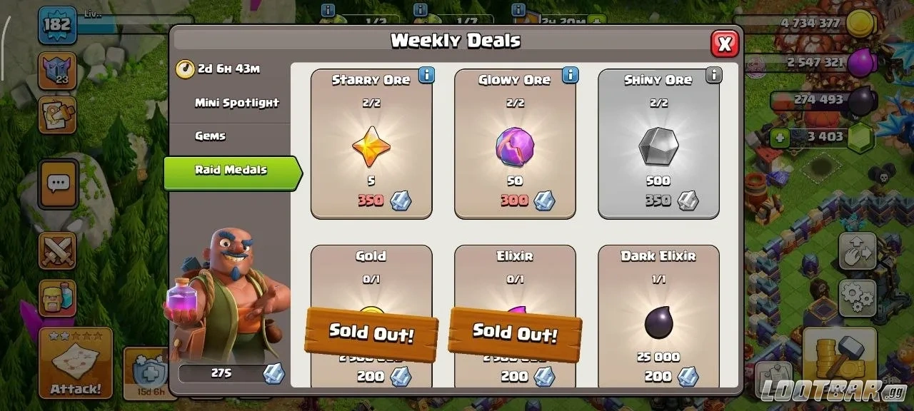 Clash of Clans Capital Traded Shop