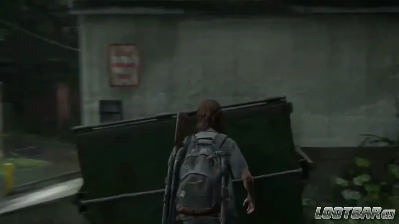 The movable dumpster leading to workbench 6 in tlou2