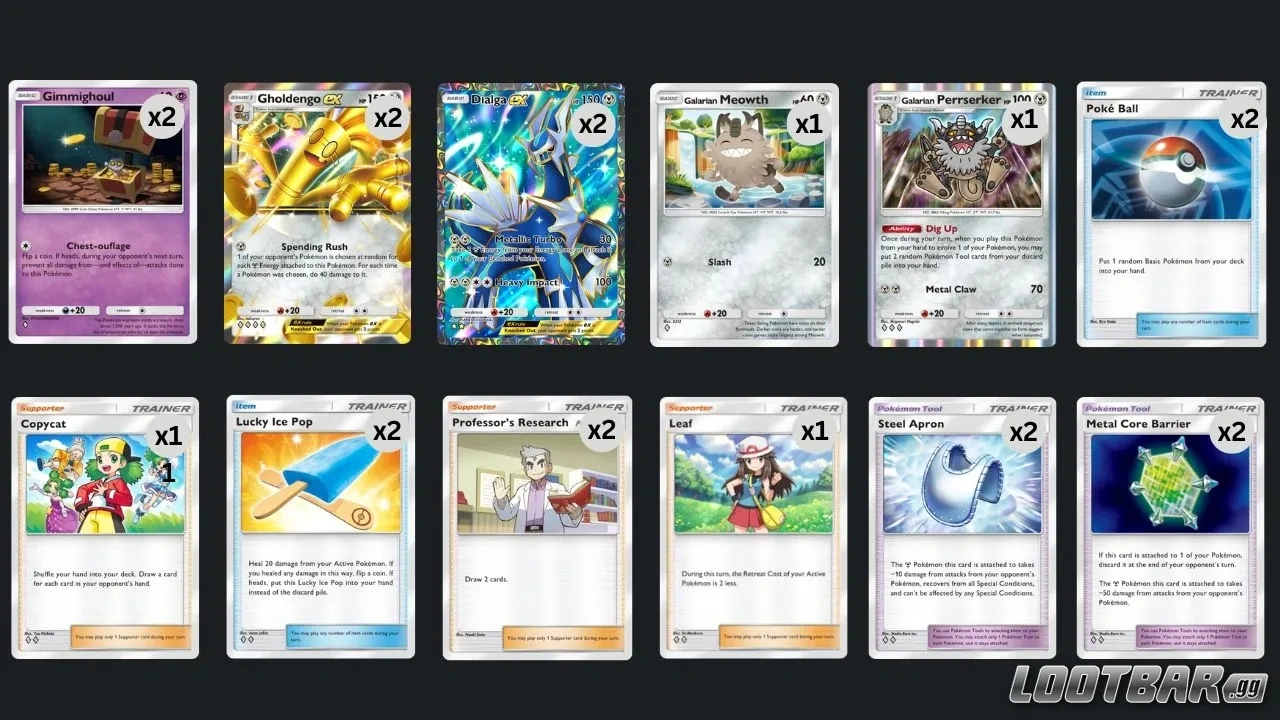 Gholdengo ex X Dialga ex deck in Pokemon TCG Pocket