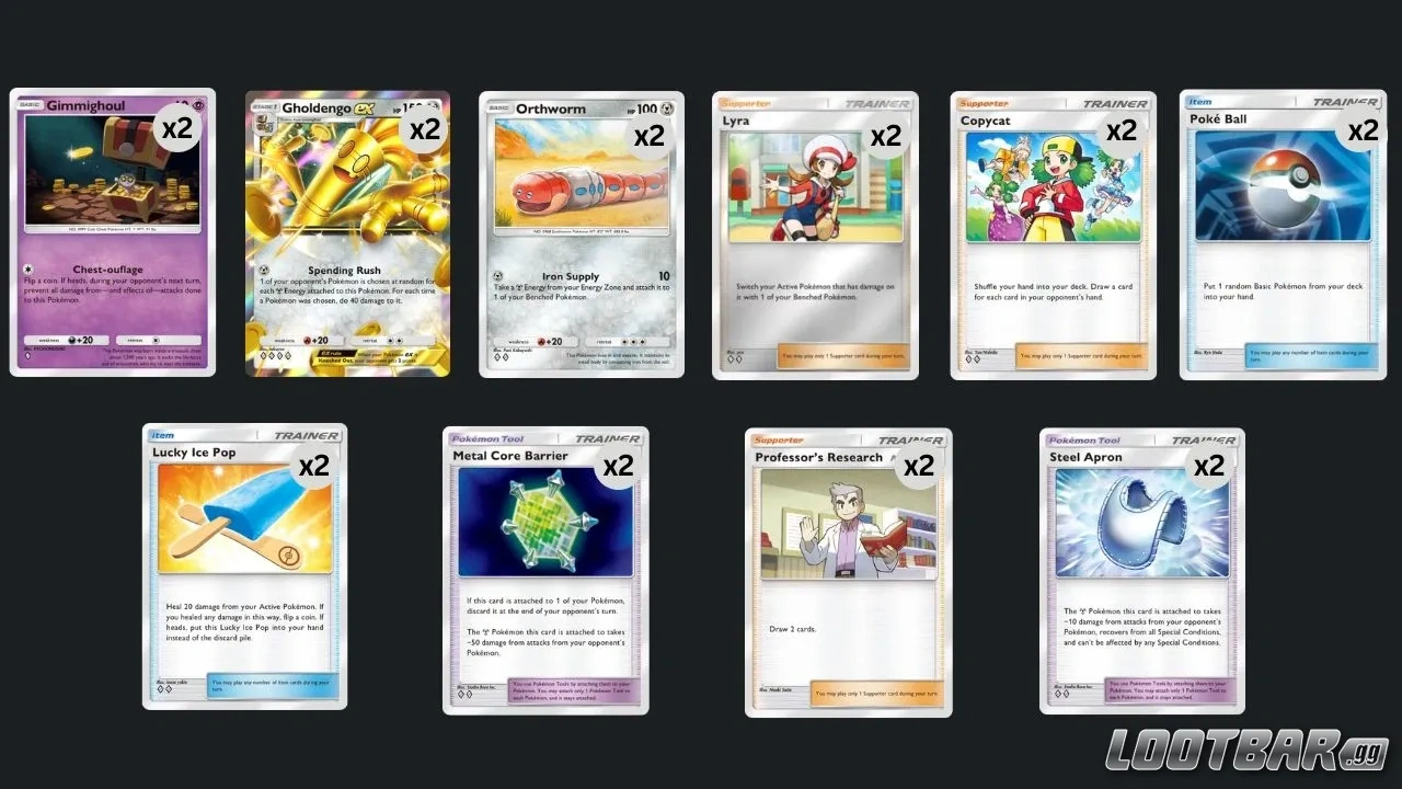Gholdengo ex X Orthworm deck in Pokemon tcg pocket