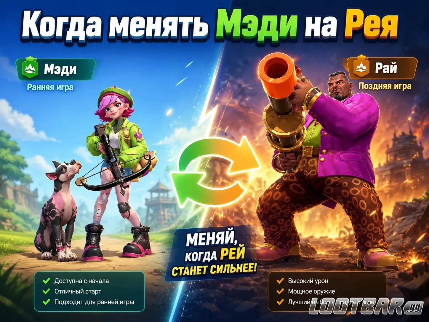 Когда менять Мэди на Рея в Tiles Survive