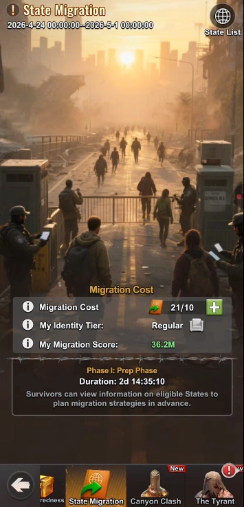 State Migration Ticket Cost