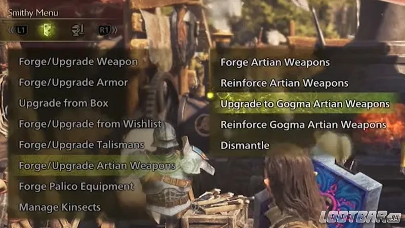 Upgrade Gogma Artian Weapons