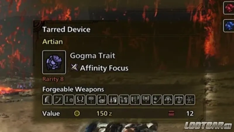 Affinity focus Gogma weapon