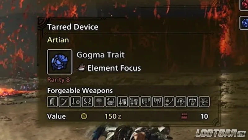 Element focus Gogma weapon