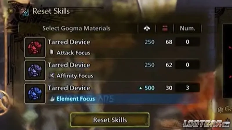 Resetting skills