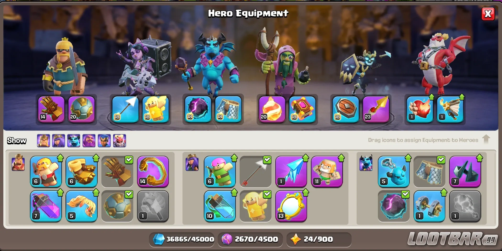 COC Best Hero Equipment Combinations