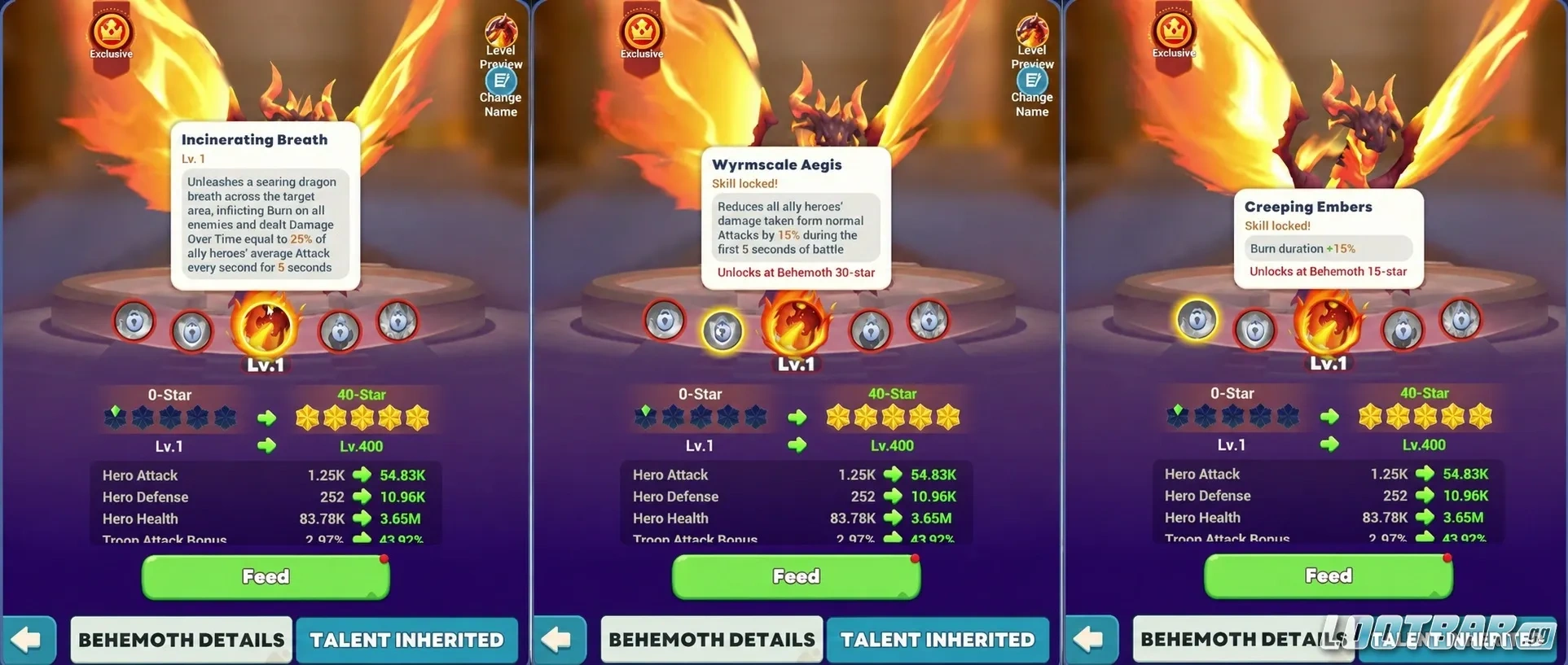 Навыки Blazing Reaper в Tiles Survive на уровнях 1, 15, 30